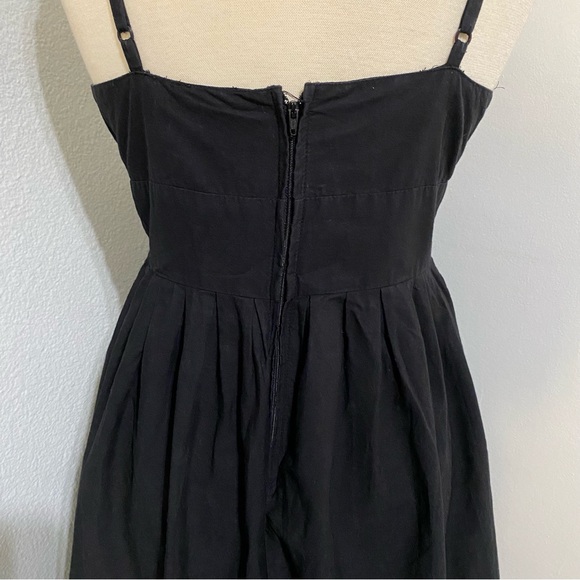 G by Guess Black Fit and Flared V NeckLine Dress Embroidered Sequence Size L - Picture 10 of 16
